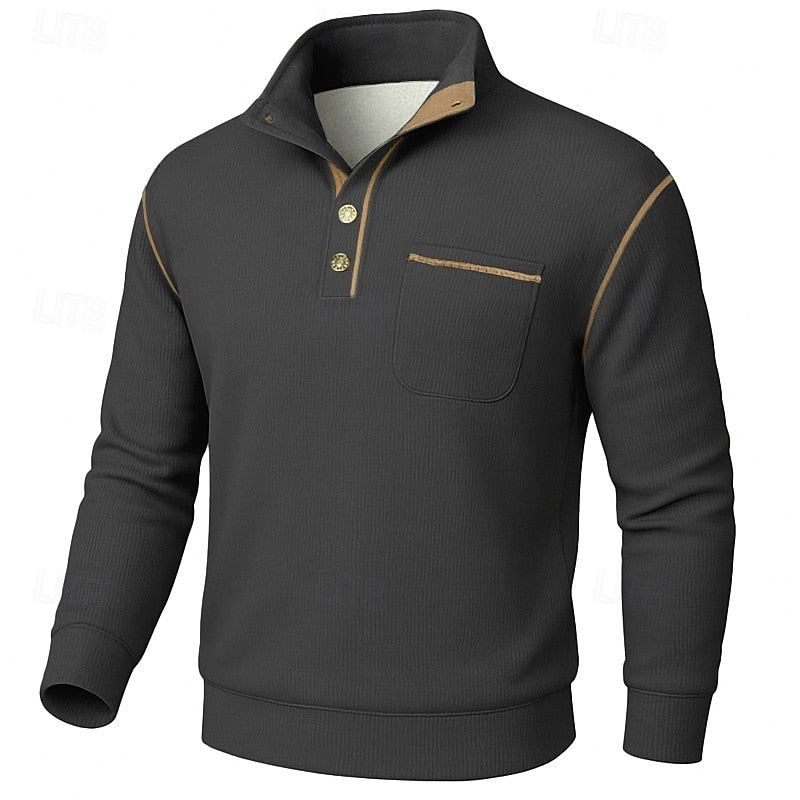 Barrett | Button-Up Standing Collar Pullover