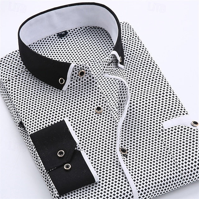 Glenn | Men's Polka Dot Long Sleeve Dress Shirt