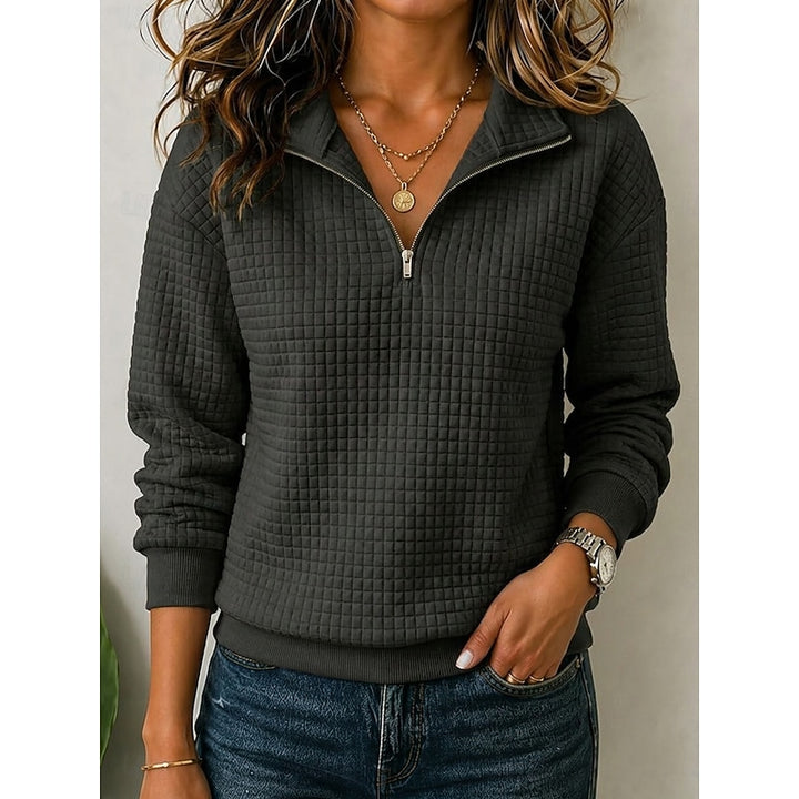 Isadora | Textured Quarter-Zip Pullover