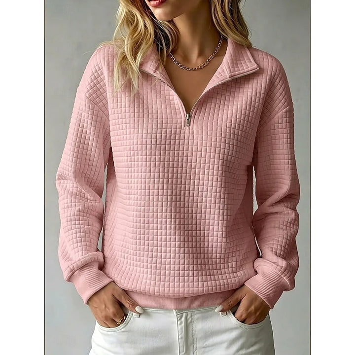 Meredith | Textured Half-Zip Sweatshirt