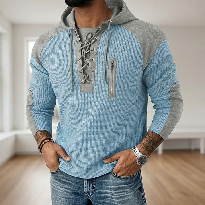 Rowan | Lace-Up Textured Hoodie