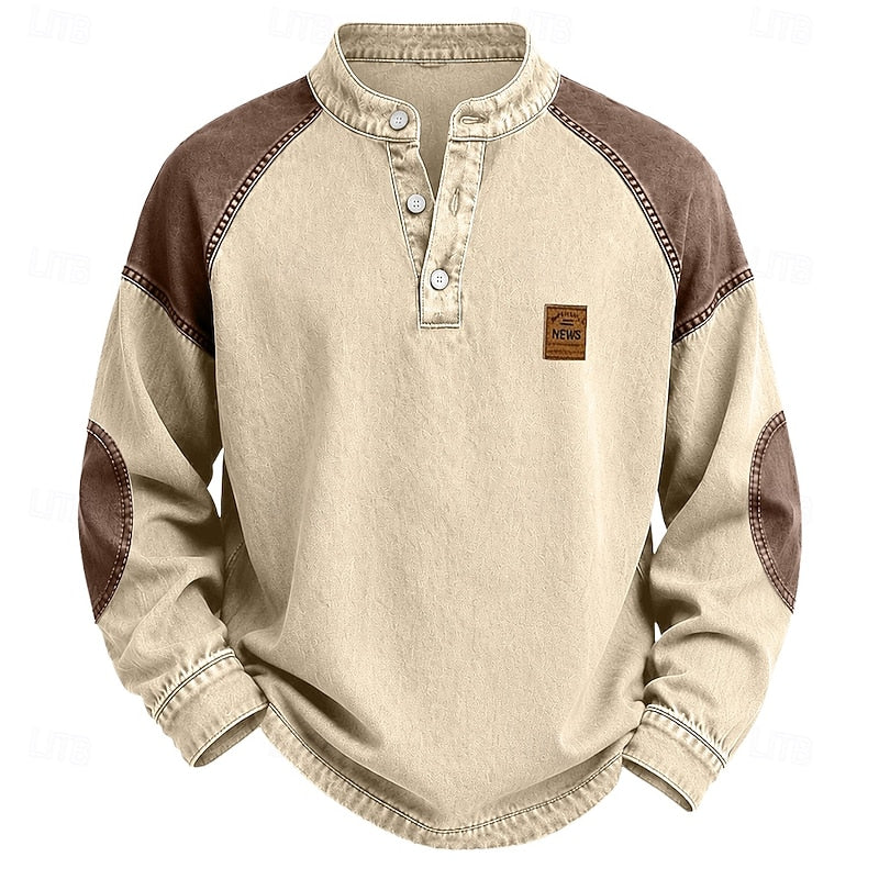 Sullivan | Vintage Color-Block Henley Shirt