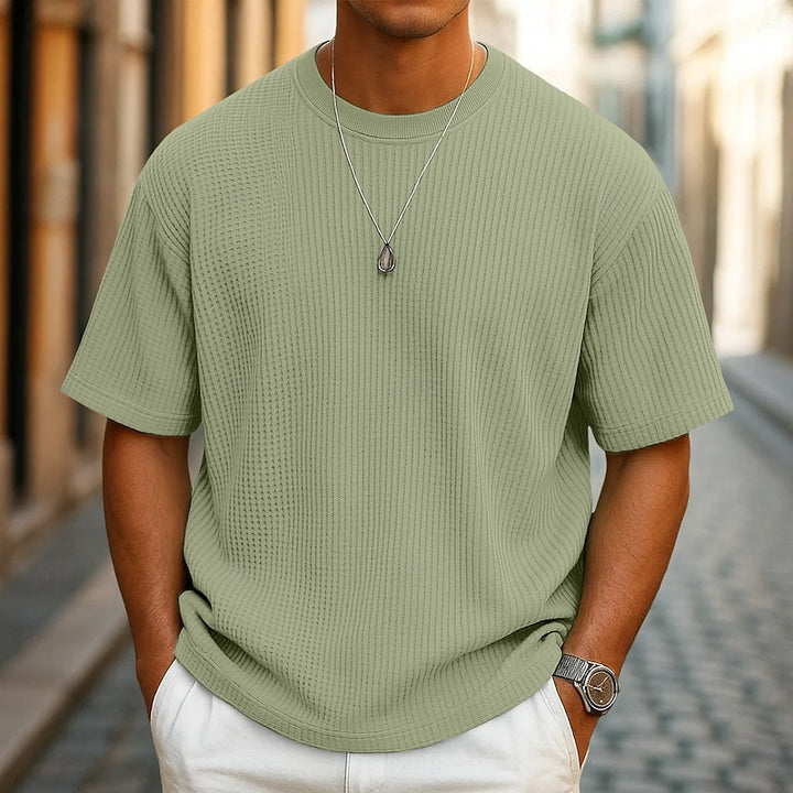 Emmett | Textured Waffle-Knit T-Shirt