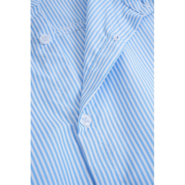 Wade | Men's Band Collar Striped Long Sleeve Shirt