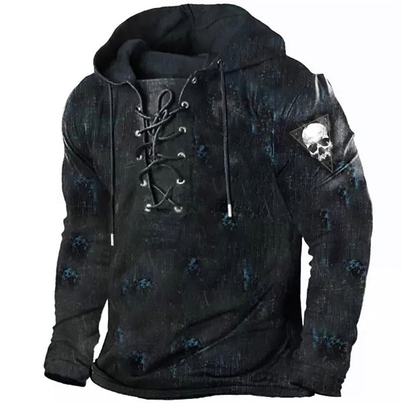 Barrett | Halloween Skull Lace-Up Hoodie
