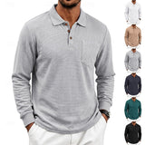 Landon | Textured Long-Sleeve Polo Shirt