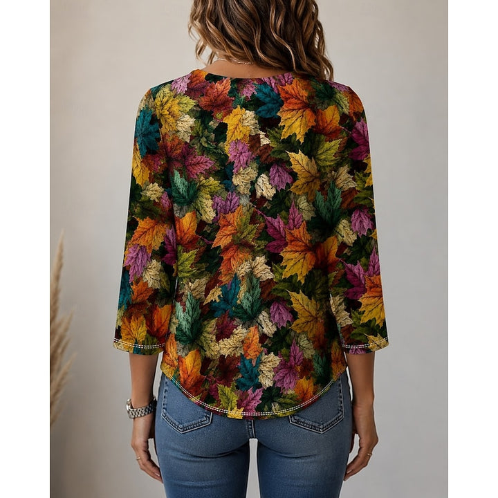 Autumn | Vintage Print Long-Sleeve Top