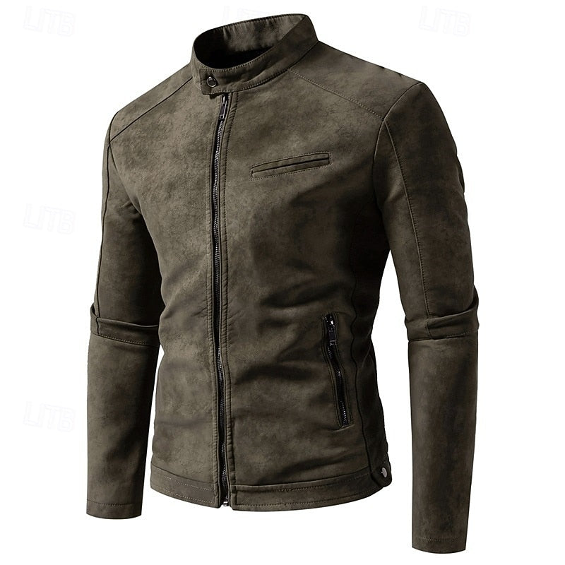 Hudson | Classic Stand-Collar Biker Jacket
