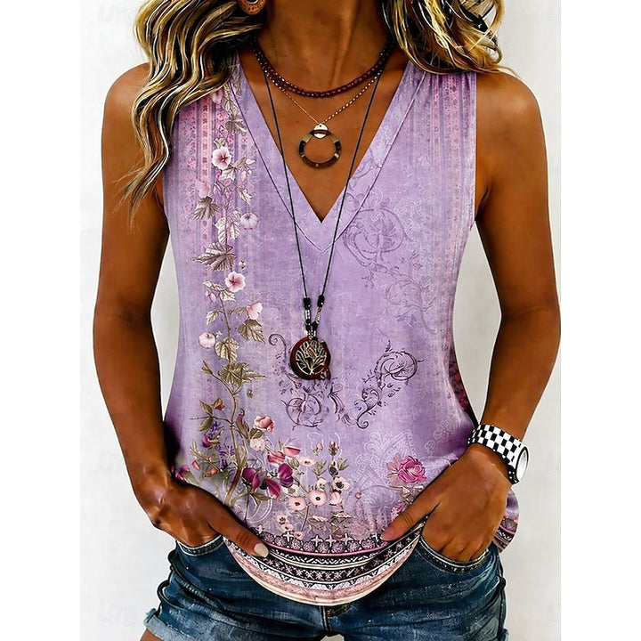 Linnea | Floral V-Neck Tank Top